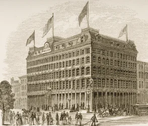 Bâtiment du Public Ledger, Philadelphie, vers 1870, de 